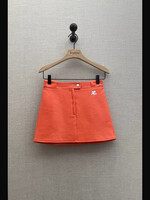 Courreges Courreges Skirt, Orange, Vinyl Reedition Iconic Mini Skirt in Sunset w/ Logo Embroidery