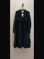 Noir Kei Ninomiya Noir Kei Ninomiya Jacket, Black, Wool Mix Collared Button Up Gathered Tulle Coat