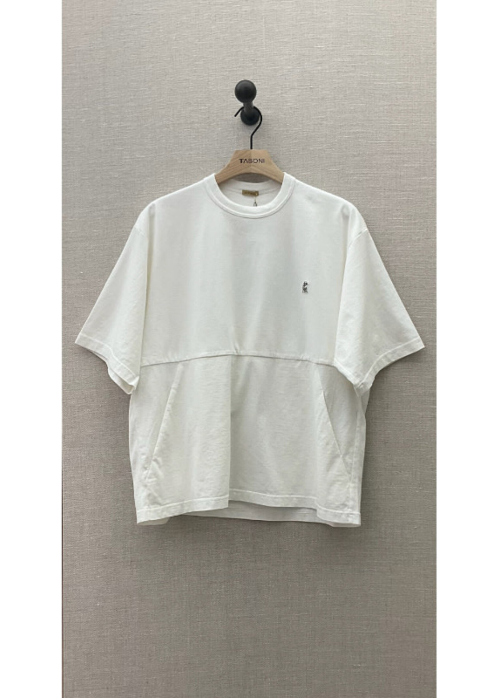 Undercover Undercover T-Shirt, White, The Shepherd Cotton Short Sleeve Oversized T-Shirt w/ Pockets & Lamb Patch