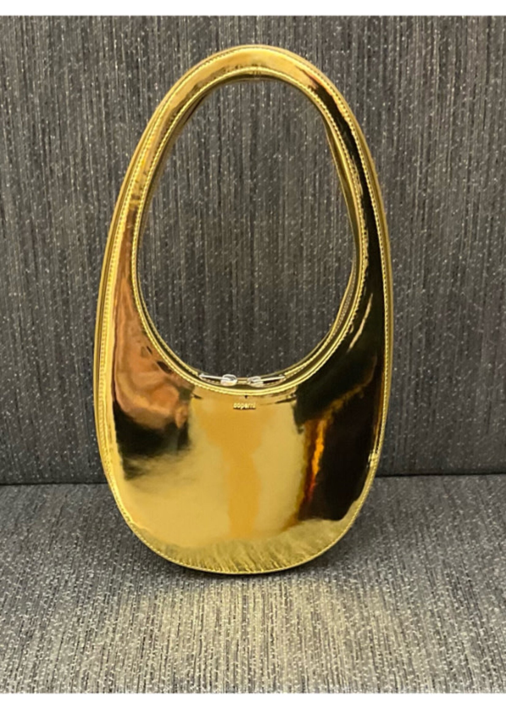 Coperni Coperni Bag, Gold, Metallic Swipe Egg Shape Bag In Gold