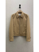 Lanvin Lanvin Jacket, Beige, Wool Collared Zip Up In Camel w/ Welt Pockets