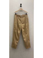 Lanvin Lanvin Trousers, Beige, Biker Wool Regular Fit Trousers In Camel w/ Ankle Zip