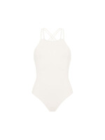 Eres Eres Swimwear, White, Copaiba Tank One Piece Swimsuit In Precale w/ Crossed Straps