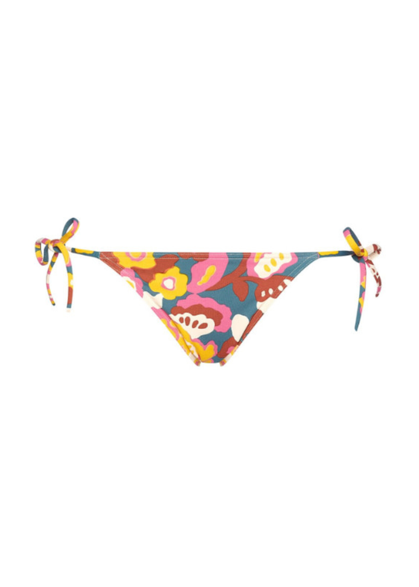 Eres Eres Swimwear, Multi, Kaki Thin Briefs Bikini Bottom In Imprime Flower Power
