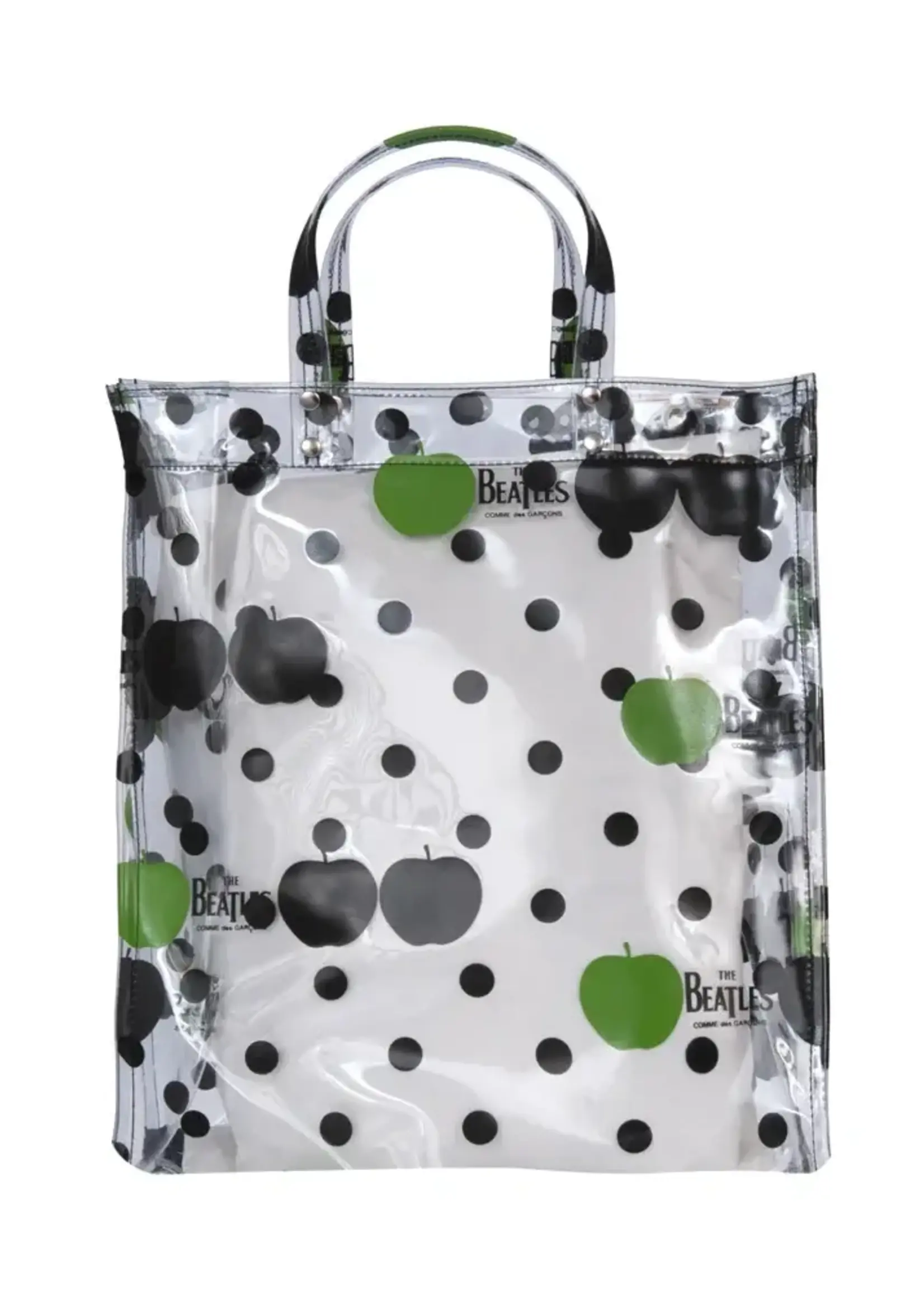 Comme des Garcons Play Comme des Garcons Play Bag, Multi, CDG Play x Beatles Tote Rectangle Bag Polka Dots in Clair w/ Green & Black Apples