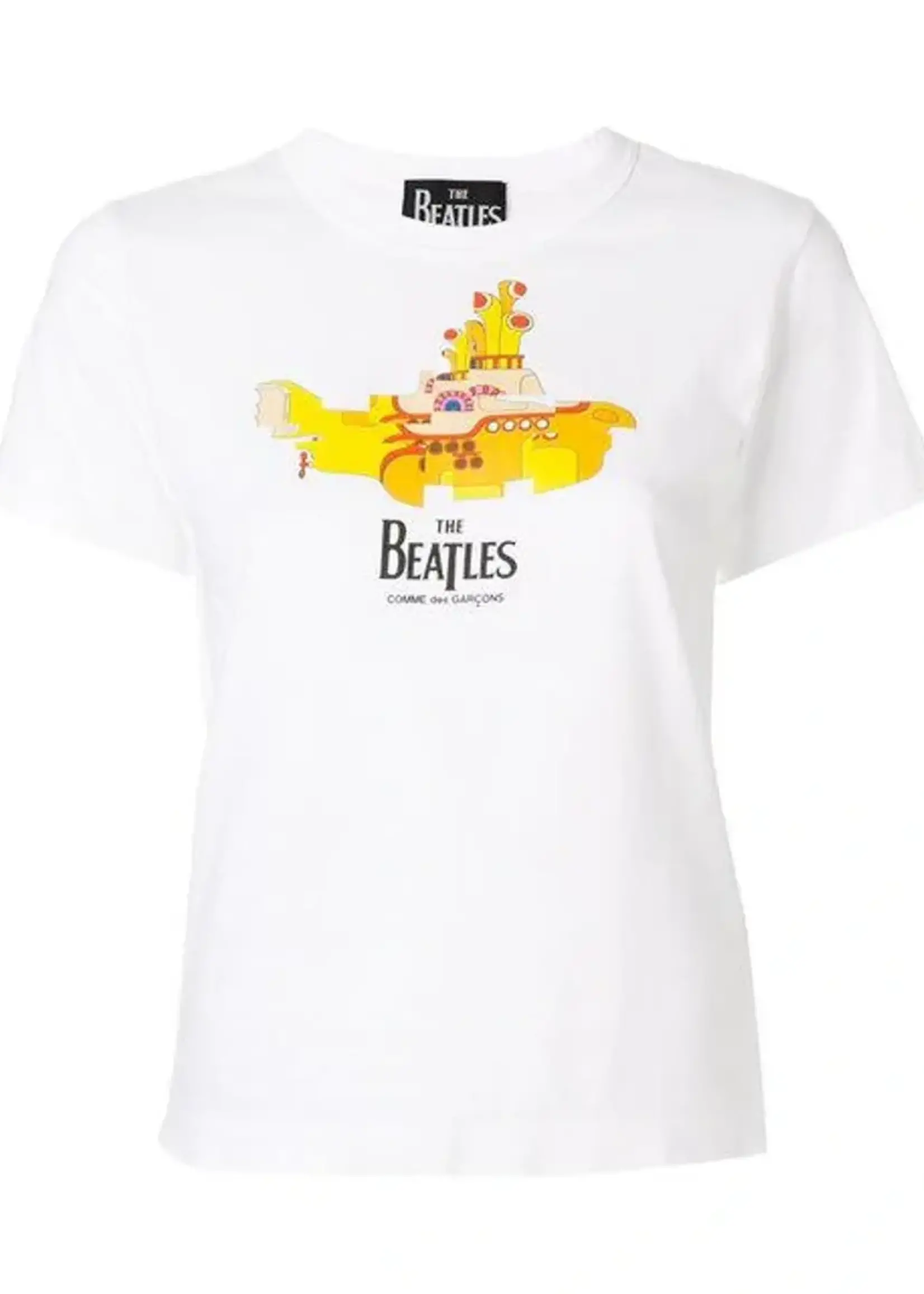 Comme des Garcons Play Comme des Garcons Play T-Shirt, White, CDG Play x Beatles Cotton T-Shirt Regular Fit w/ Yellow Submarine Print