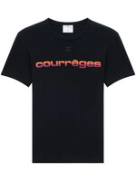 Courreges Courreges T-Shirt, Black, Cotton Crew Neck Bumpy Sunset T-Shirt w/ Logo