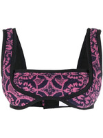 Marine Serre Marine Serre Top, Print, Towels Mini Bra In Oriental Fuchsia Print w/ Wide Straps