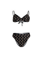 Marine Serre Marine Serre Swimwear, Print, Two-Piece Bikini In Black & Tan w/ All Over Moon Print