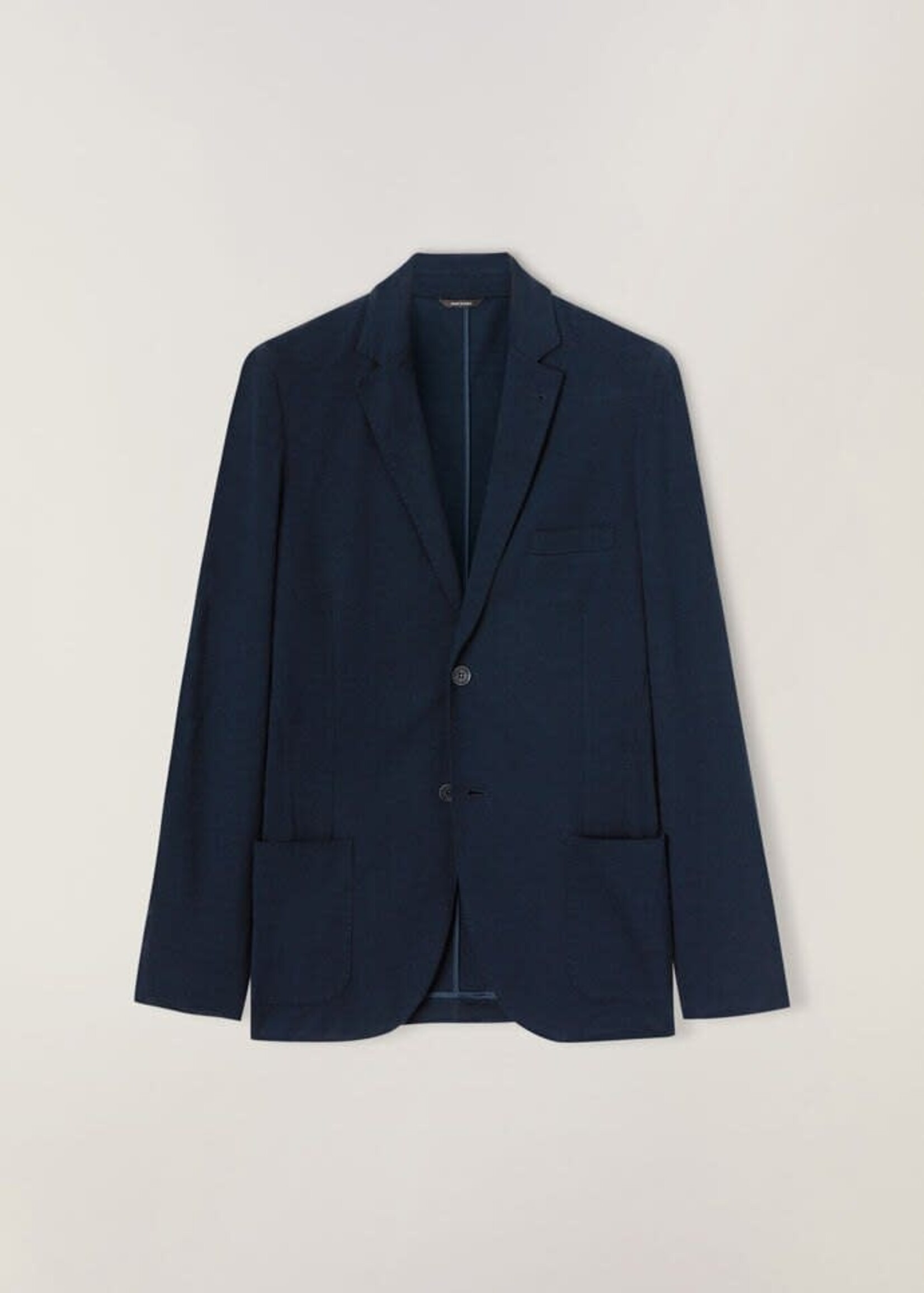 Loro Piana Loro Piana Jacket, Navy, Cotton Silk & Linen Collared Single Breasted Light Blazer