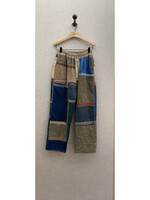 By Walid By Walid Trousers, Multi, Gerald Vintage Army Linen Patched Canvas Elastic Waist Trousers