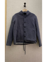 By Walid By Walid Jacket, Grey, Jono Cotton Collared Button Up Jacket in Mushroom w/ Embroidered Back