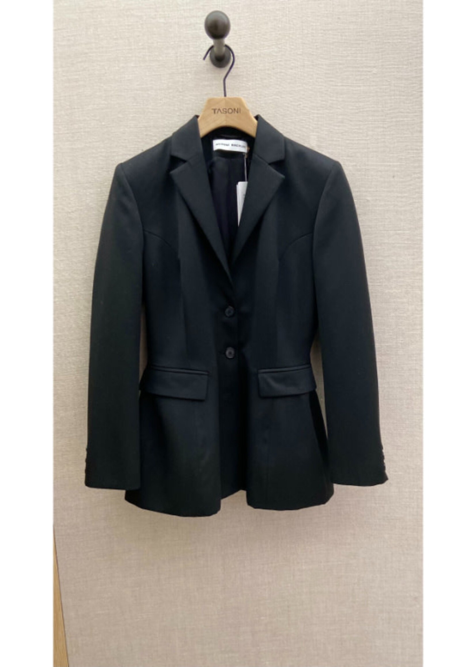 Arienne Birchler Arienne Birchler Jacket, Black, Hourglass Collared Button Up Blazer
