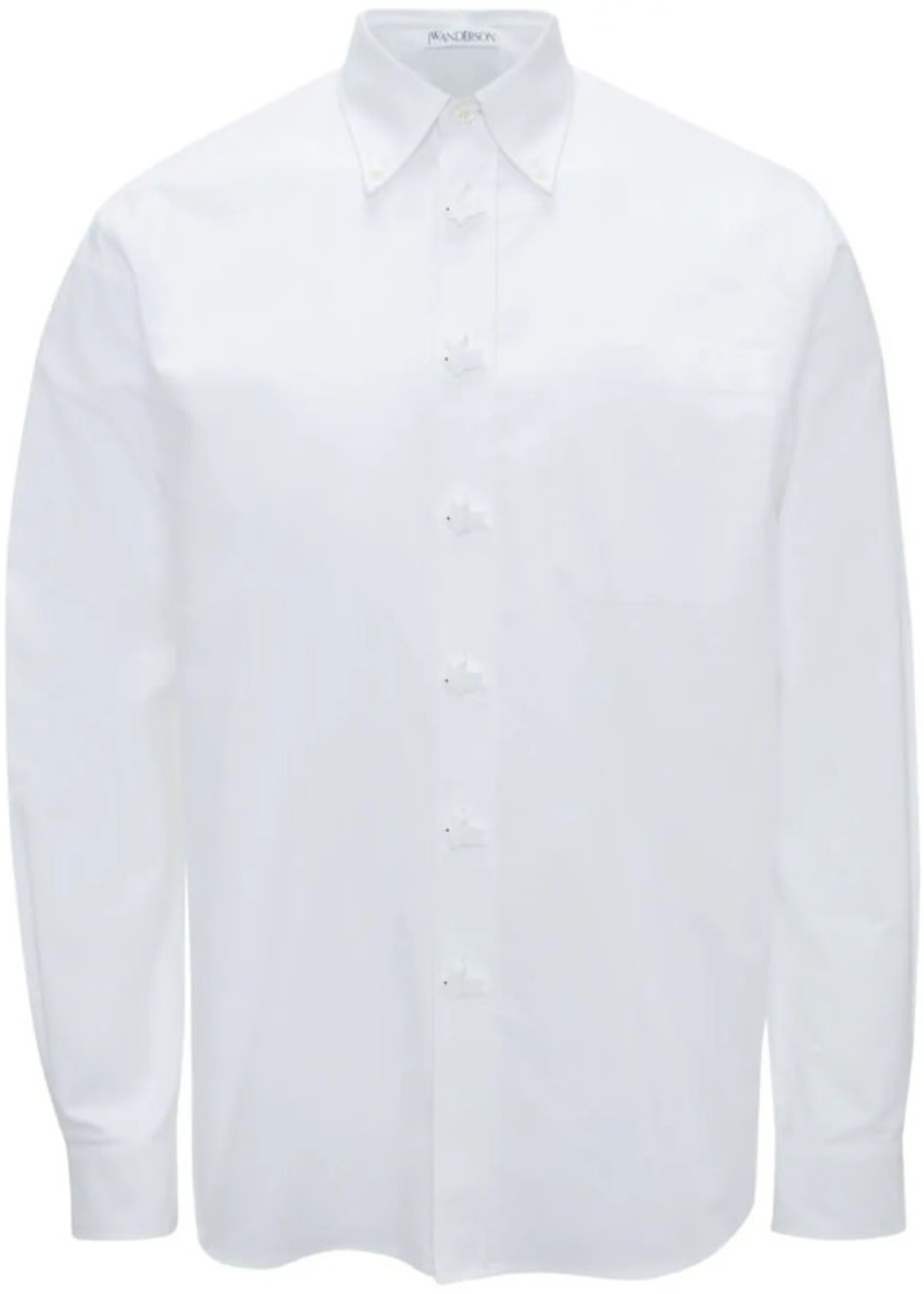 J.W. Anderson J.W. Anderson Shirts, White, Cotton Regular Fit Collared Animal Button Shirt w/ Bunny Buttons