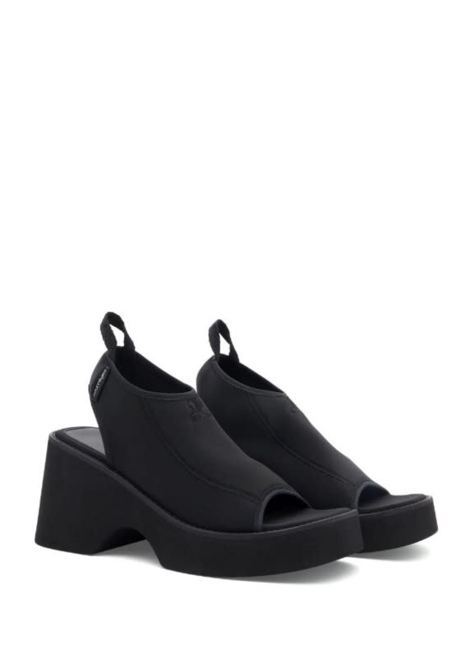 Courreges Courreges Sandals, Black, Wave Sandals w/ Open Toes & Logo