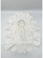 Cecilie Bahnsen Cecilie Bahnsen Bag, White, Sapphire Silk Quilted Hand Bag in Ivory w/ Gathered Edge Trim x TASONI Exclusive