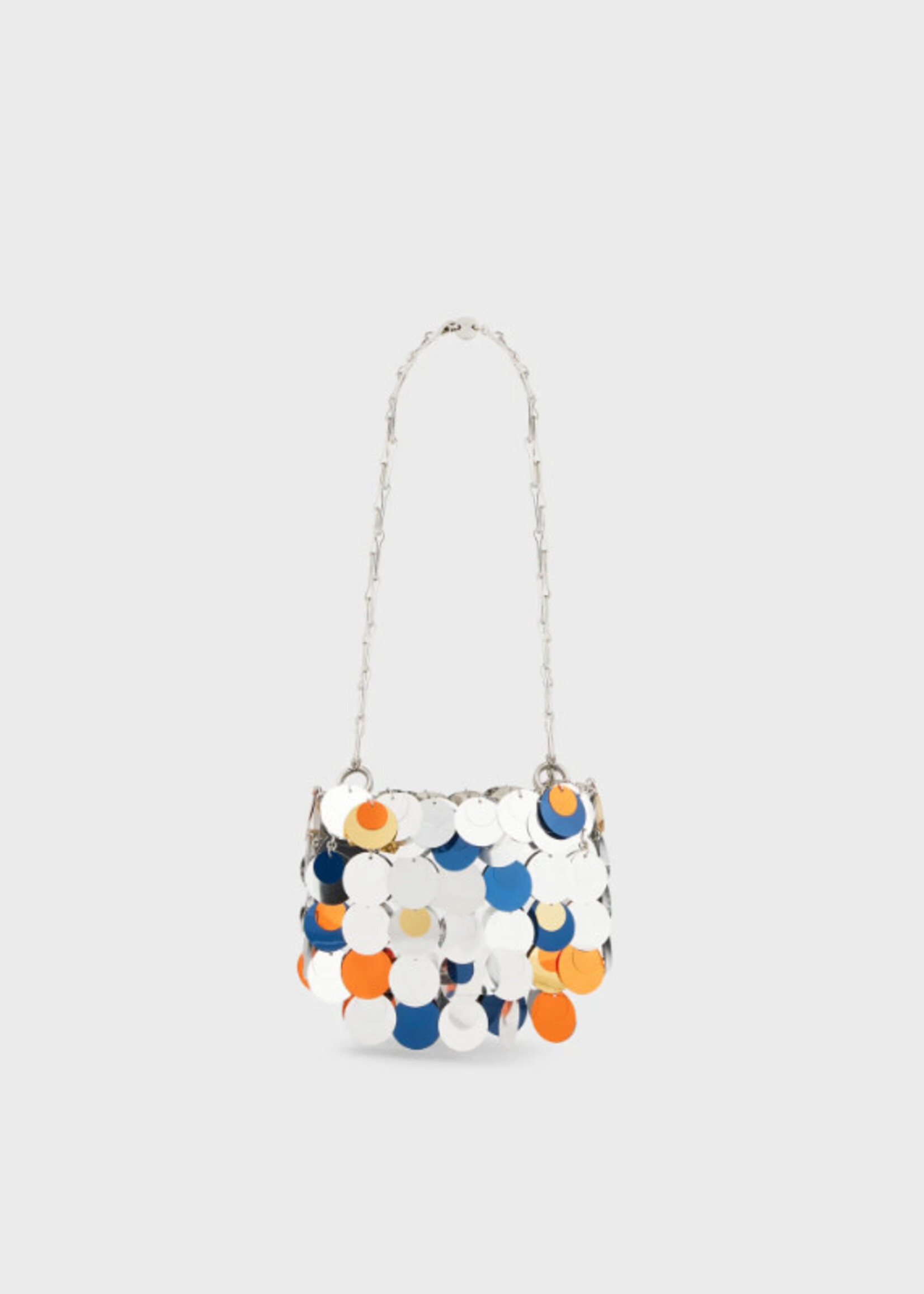 Rabanne Paco Rabanne Bag, Silver, Iconic Sparkle Nano 69 Shoulder Bag in Silver, Bright Orange & Blue