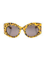 Balenciaga Balenciaga Sunglasses, Print, Swift Oval In Yellow & Brown w/ Leopard Print