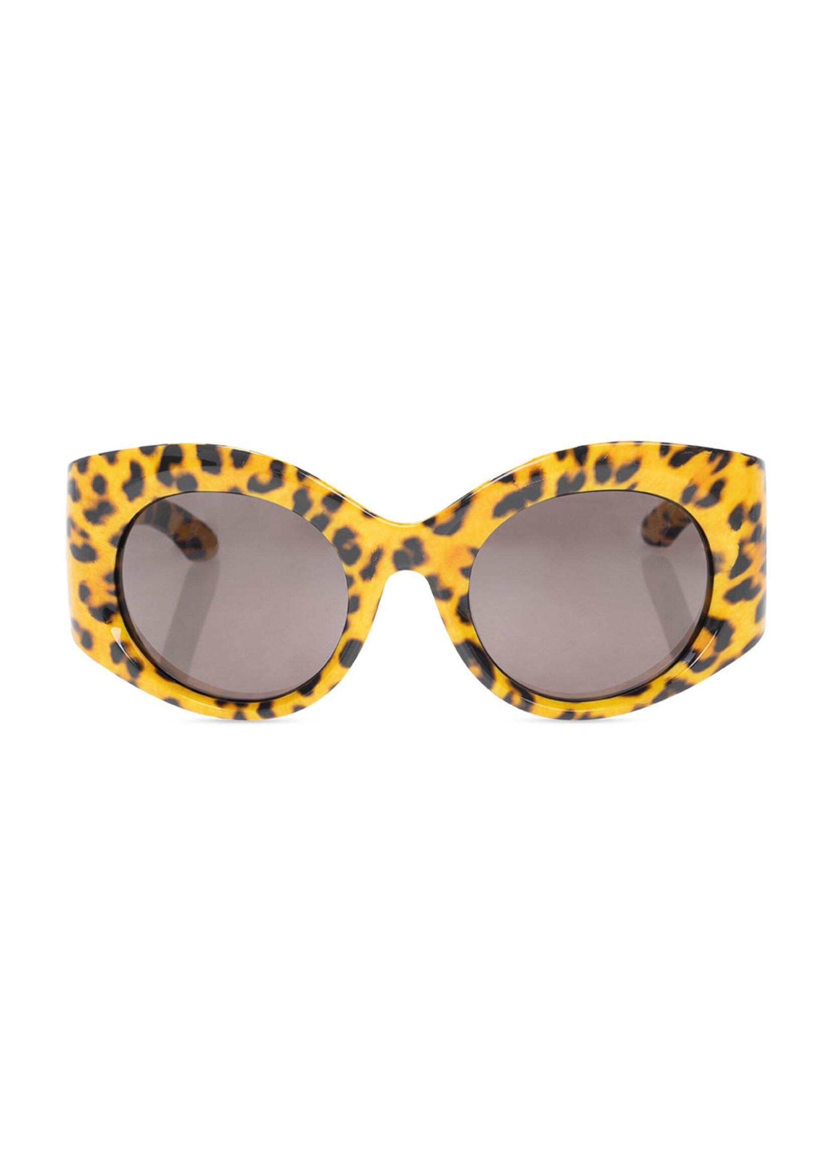Balenciaga Balenciaga Sunglasses, Print, Swift Oval In Yellow & Brown w/ Leopard Print