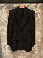 Balenciaga Balenciaga Jacket, Black, Collared Double Breasted Hourglass Blazer w/ Flap Pockets