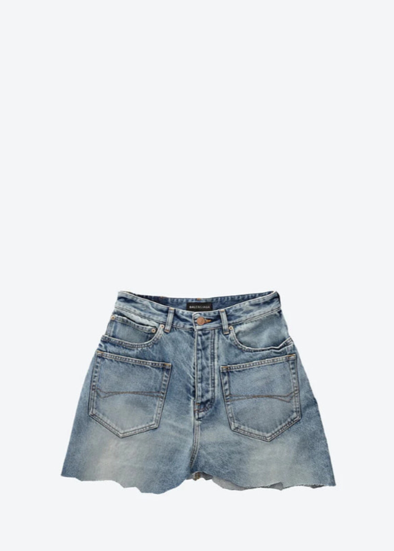 Balenciaga Balenciaga Skirt, Blue, Cotton Low Rise Denim Mini Skirt w/ Patched Pockets