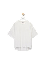 Loewe Loewe T-Shirt, White, Cotton Oversized Crew Neck Asymmetric  w/ Anagram