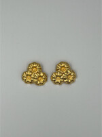 Destree Destree Earring, Gold, Sonia Triple Daisy Gold Pleated Earrings
