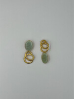 Destree Destree Earring, Multi, Sonia Icon Stone Piercing Earrings In Light Blue & Gold