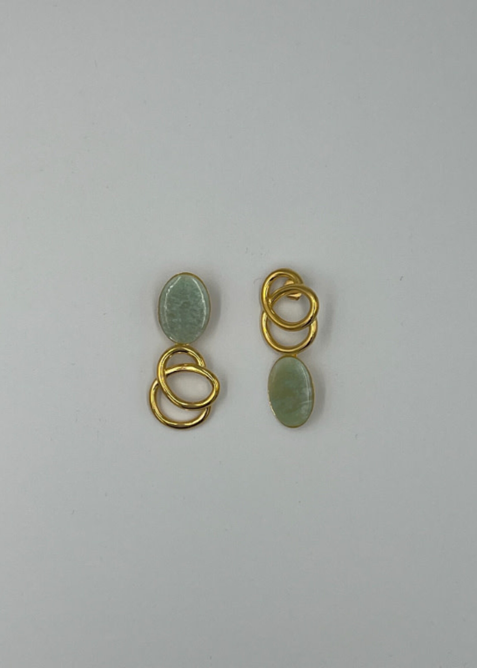 Destree Destree Earring, Multi, Sonia Icon Stone Piercing Earrings In Light Blue & Gold