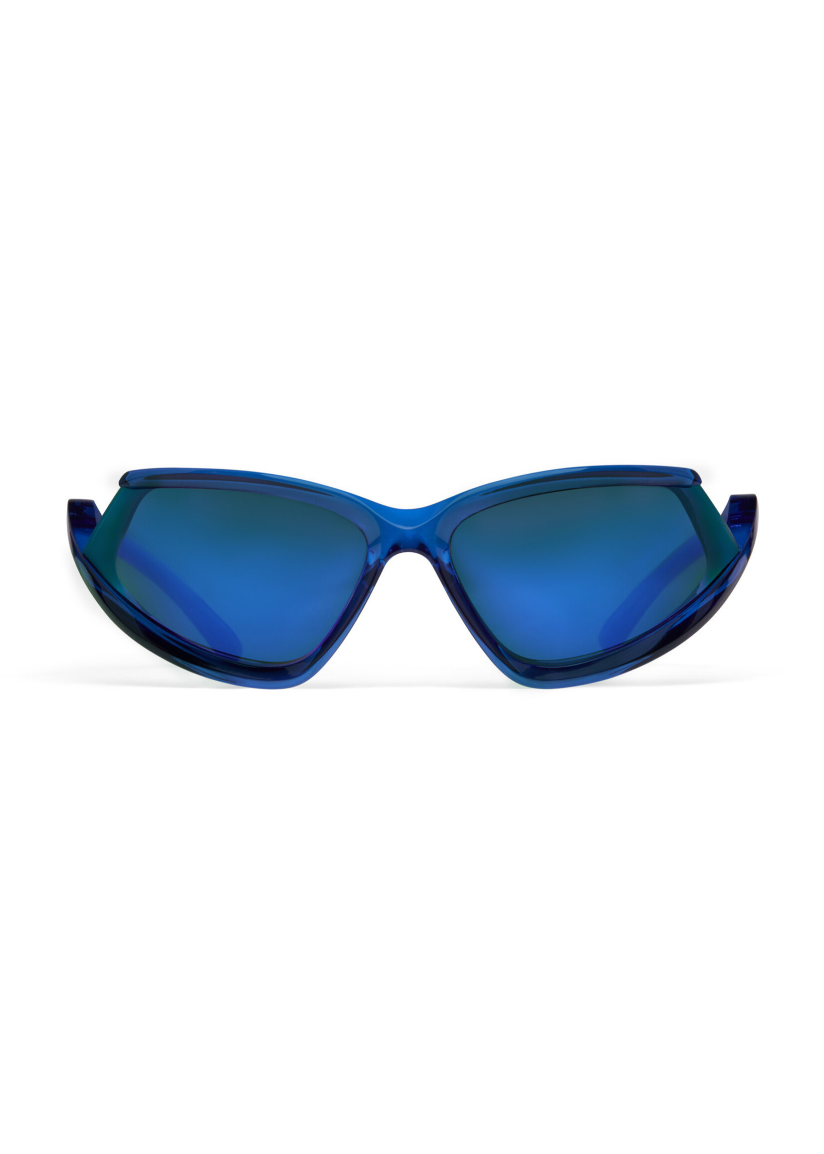 Balenciaga Balenciaga Sunglasses, Blue, Side Expander Cat in Transparent Blue w/ Mirror Blue Lenses