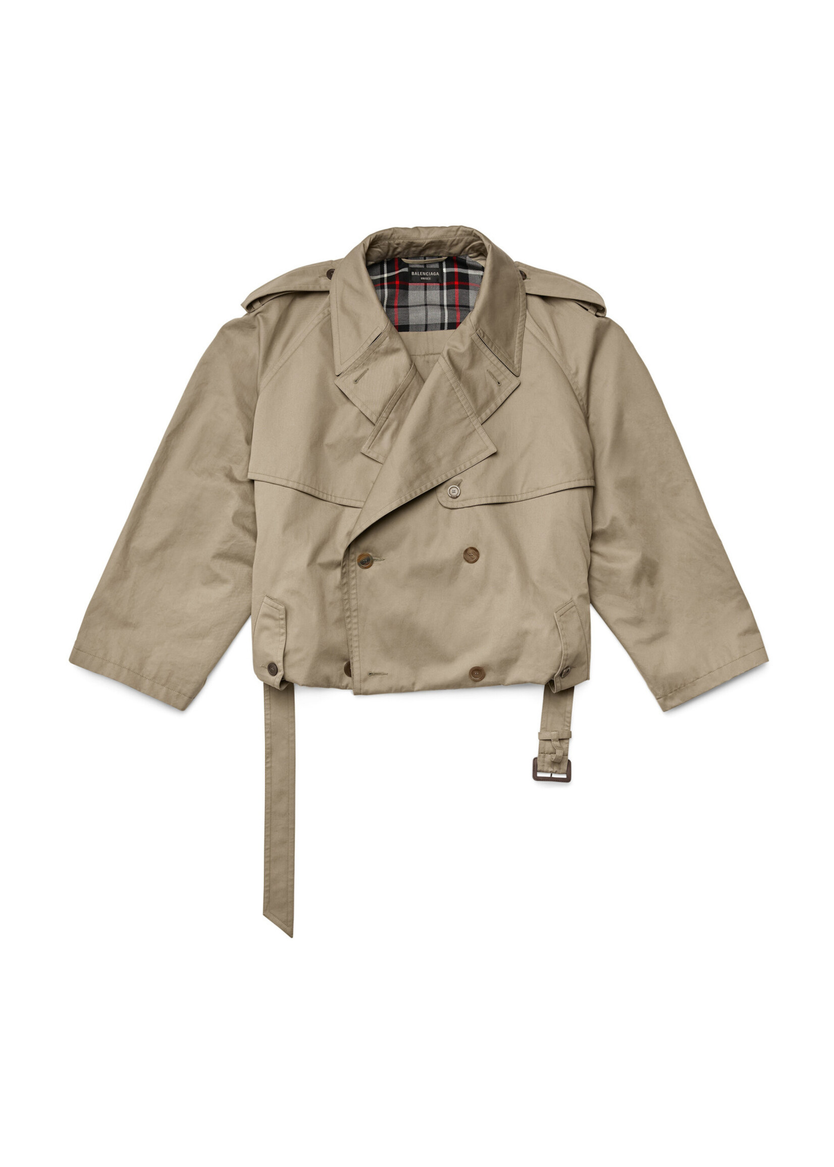 Balenciaga Balenciaga Coat, Beige, Cotton Oversized Double Breasted Belted Trench in Sand