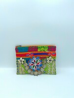 Muzungu Sisters Muzungu Sisters Pouch, Multi, Cotton Mirror Embroidered Pouch In Multicolour