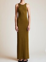 Khaite Khaite Dress, Green, Jaime Cashmere Crew Neck Sleeveless Long Dress In Avocado