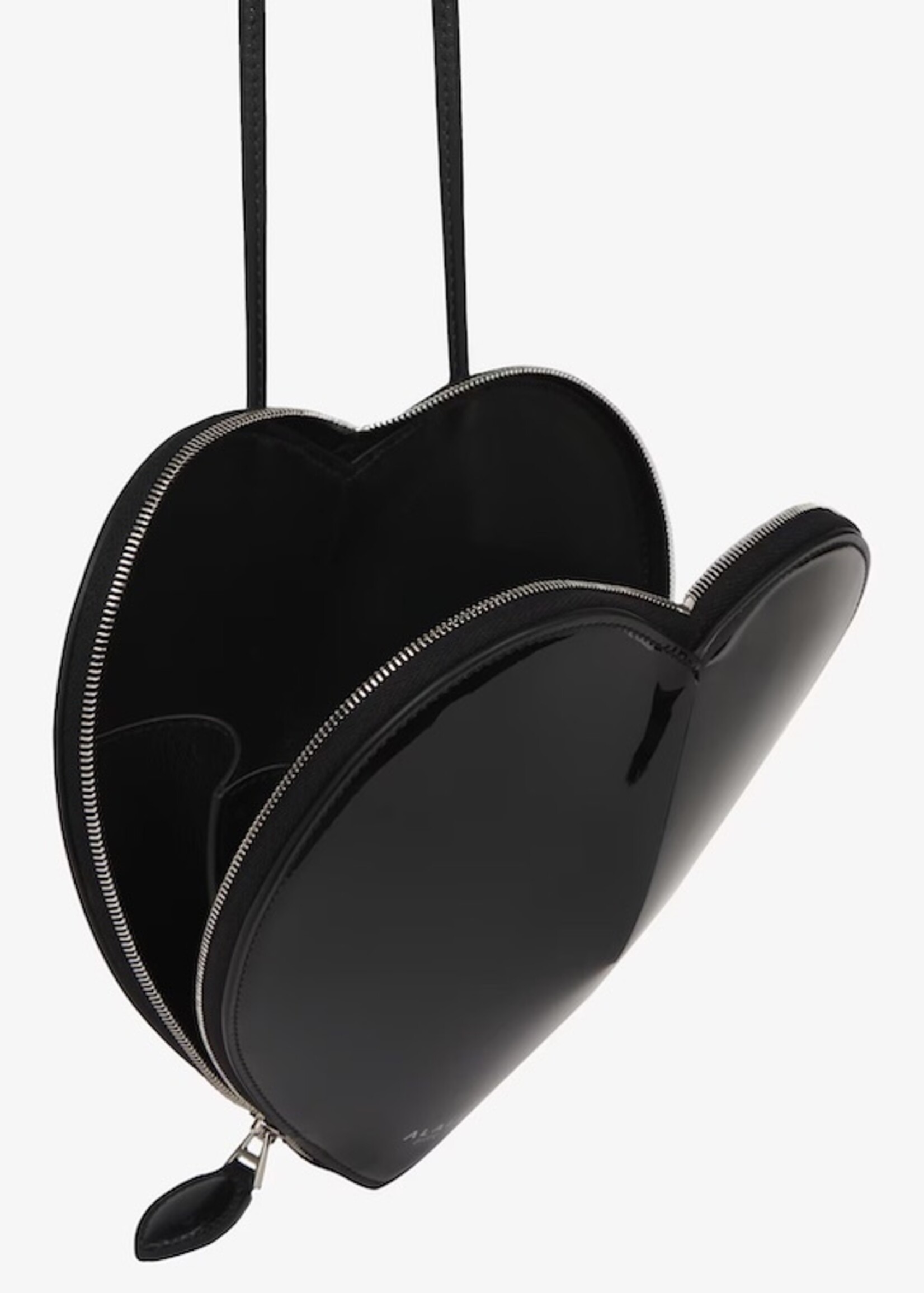 Alaia Alaia Bag, Black, Le Coeur Calf Leather Heart Shape Zipped Shoulder Bag w/ Adjustable Strap