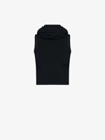 Alaia Alaia Top, Black, Sleeveless Hooded Second Skin Cropped Top