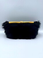 Khaite Khaite Clutch Bag, Black, Aimee Sheepskin Envelope Pleat Clutch Bag In Black Shearling