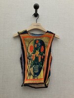 Julia Heuer Julia Heuer Top, Print, Thelma Crew Neck Sleeveless Pleated Top w/ Togge Print