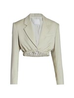 Christopher Esber Christopher Esber Jacket, Beige, Contorta Collared Open Cropped Blazer In Putty