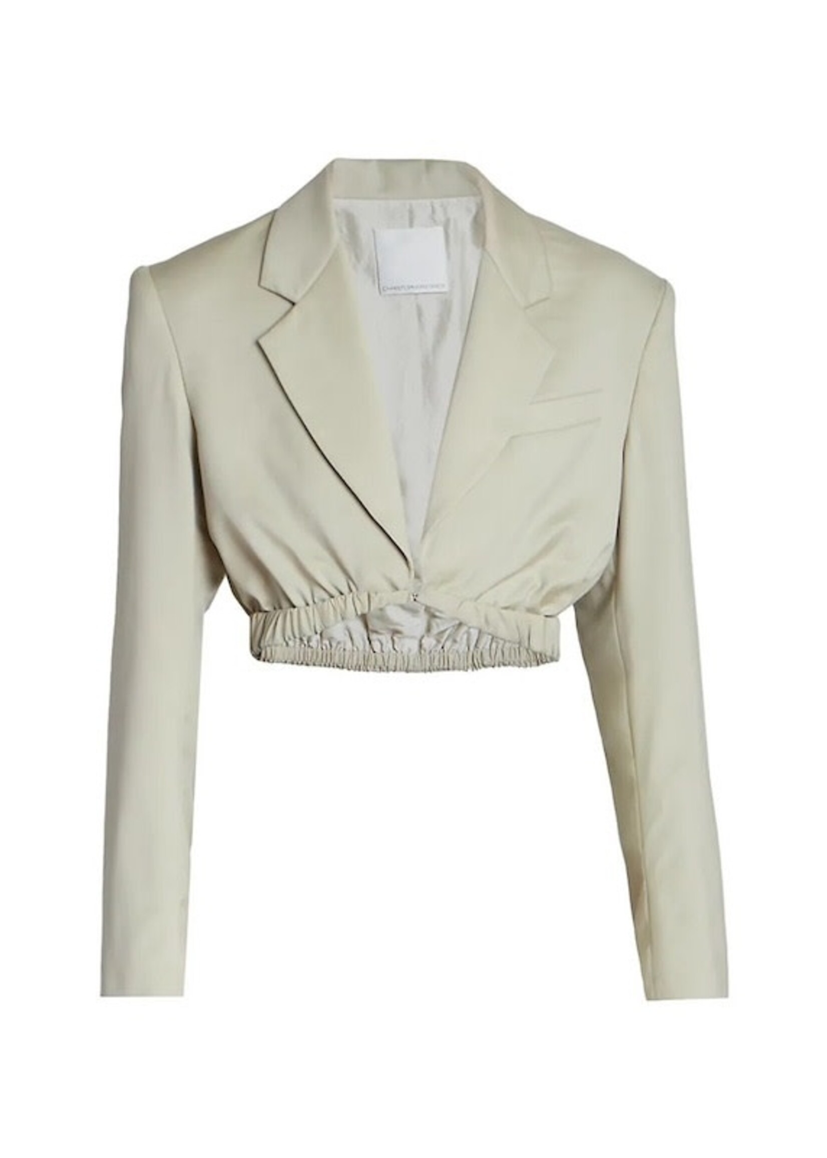 Christopher Esber Christopher Esber Jacket, Beige, Contorta Collared Open Cropped Blazer In Putty