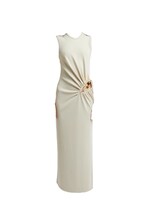 Christopher Esber Christopher Esber Dress, Beige, Folia Float Buckle Crew Neck Tank Long Dress In Putty w/ Cut Out Details