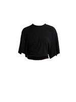 Christopher Esber Christopher Esber T-Shirt, Black, Oversized Crew Neck Draped w/ Side Cowl