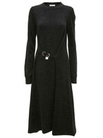 J.W. Anderson J.W. Anderson Dress, Grey, Merino Wool Padlock Strap Tie Dress In Charcoal Melange