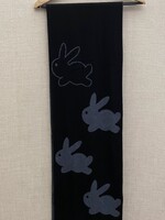 J.W. Anderson J.W. Anderson Scarf, Multi, Merino Wool Bunny Jacquard Scarf In Black & Charcoal