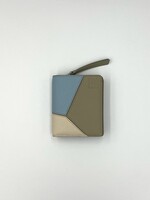 Loewe Loewe Wallet, Multi, Calf Leather Puzzle Compact Zip Wallet in Dusty Blue & Sage