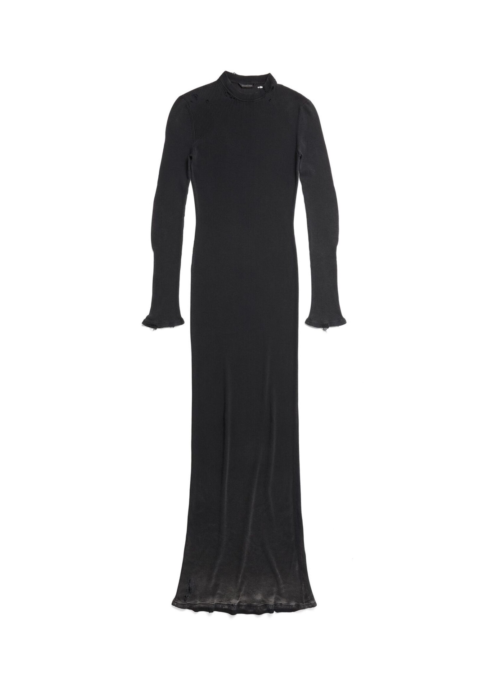Balenciaga Balenciaga Dress, Black, Fitted Crew Neck Long Dress in Black Faded