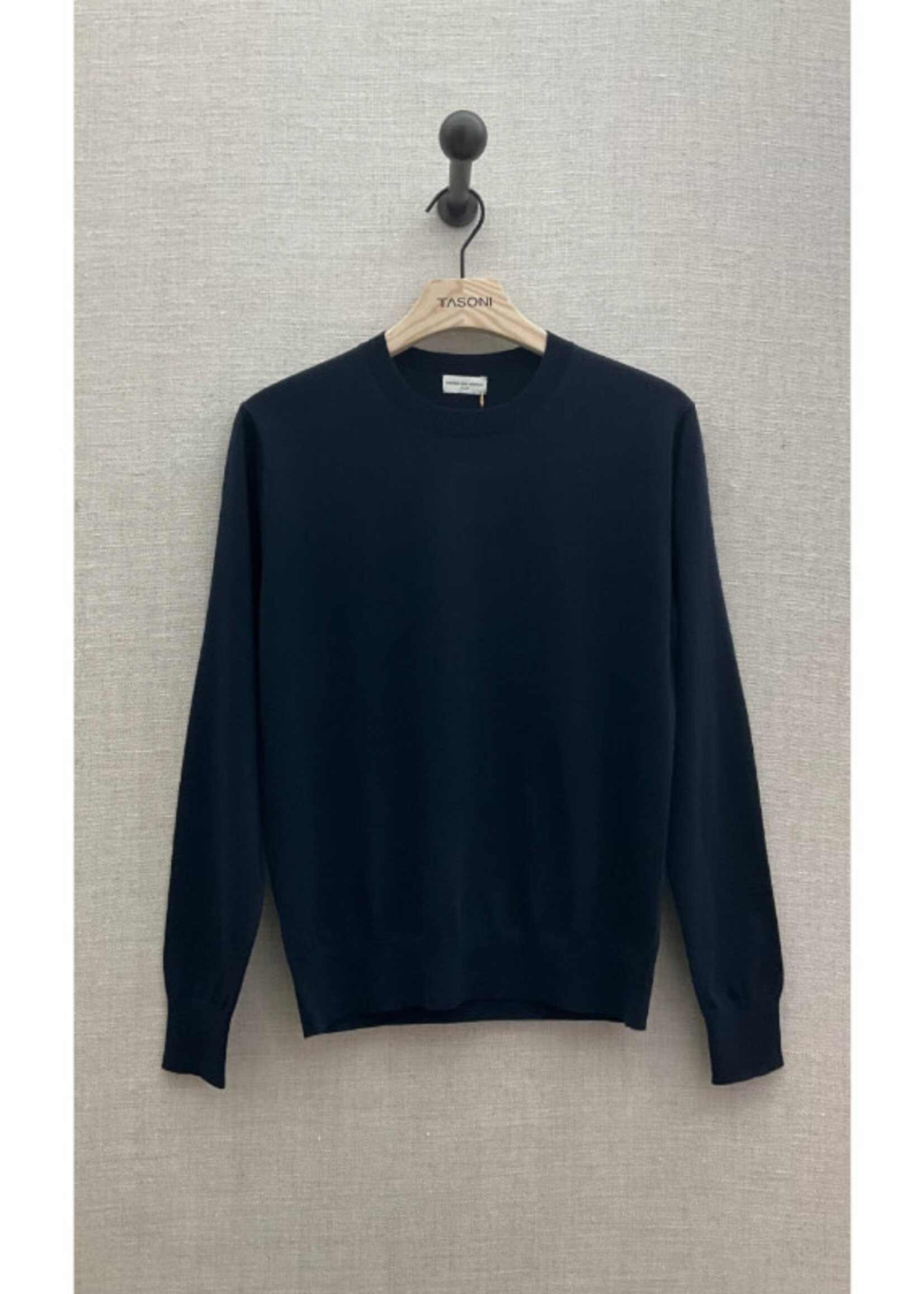 Dries Van Noten Dries Van Noten  Sweatshirt, Navy, Murton Merino Wool Regular Fit Crew Neck Sweater