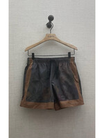 Dries Van Noten Dries Van Noten  Swimwear, Navy, Phibbs Swim Trunks in Navy & Brown w/ Floral Print