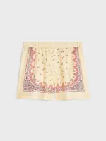 Celine Celine Shorts, Multi, Silk Signature Short Fluid In Yellow Red & Blue