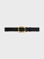 Celine Celine Belt, Black, Vintage Calfskin Wide Belt In Black w/ Gold Buckle