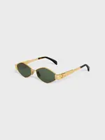Celine Celine Sunglasses, Multi, Triomphe Gold Metal Frame w/ Green Lenses